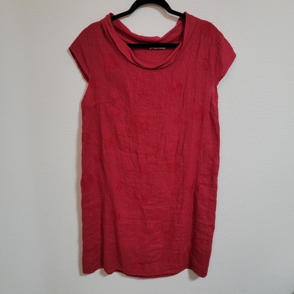 Made in Italy Red Linen Dress